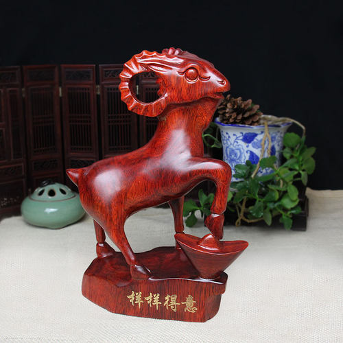 木雕十二生肖摆件家居装饰商务送礼鼠牛虎兔龙蛇马羊猴鸡狗猪饰品 - 图0