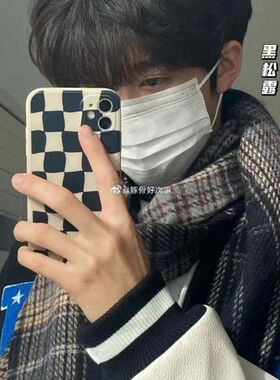 男士围巾男款秋冬季送男朋友的生日礼物男生格子围脖情人节送男友