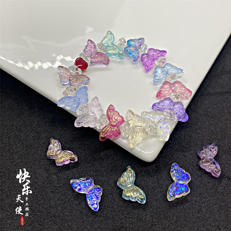 捷克琉璃珠小蝴蝶8*15mm美甲手链吊坠diy发饰品配件手工材料208#-图2