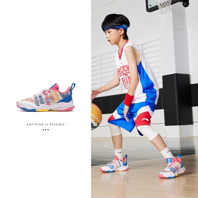 李宁儿童篮球鞋2025秋季新款男大童青少年音速网面专业实战运动鞋 - 图2