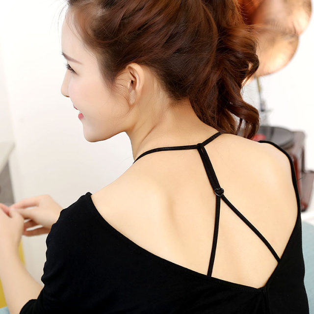 New sexy ງາມ back love halter cross thin hook wide underwear with non-slip neck straps