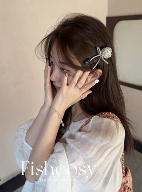 绝美浪漫 ～手工银线玫瑰花 韩国新品！独家亮线编织复古刘海边夹