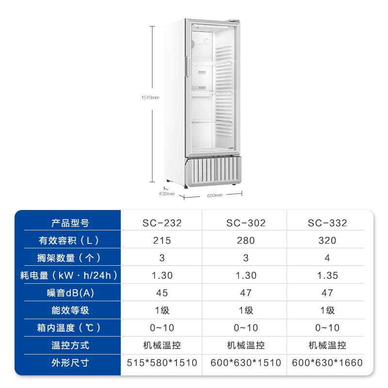 【新品】海尔215/280/320升风冷饮料展示柜冷藏冰柜商用冷柜 - 图3