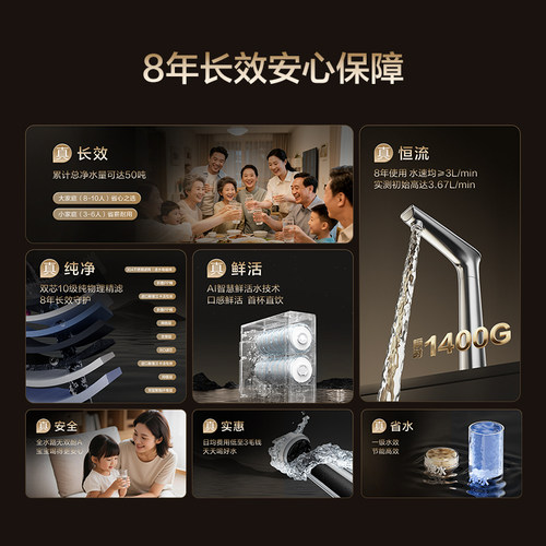 海尔鲜活水PROMAX净水器家用直饮机厨房自来水厨卫家庭净水机R889 - 图0