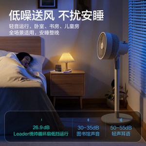 海尔统帅落地空气循环扇家用风扇非静音节能落地扇大风力电风扇