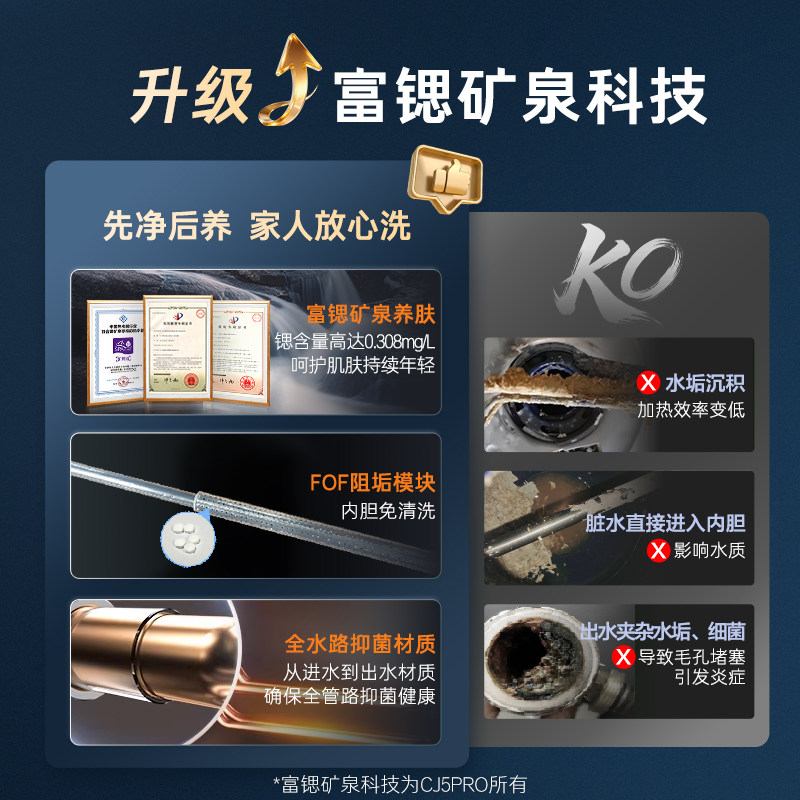 [政府换新补贴]卡萨帝速热电热水器家用双胆扁桶变频富锶CJ5PRO