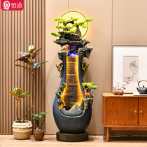 Cash flowing water swinging piece circular raw and financial wind water wheels landing wind water polo Living room False Mountain Fountain Company Opening Gift