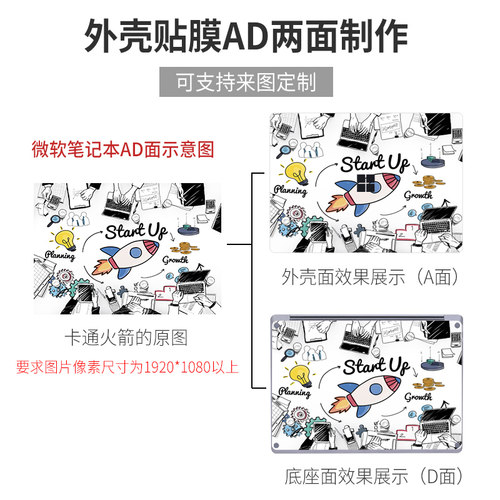 微软Surface Laptop贴膜book2 13.5寸机身贴纸保护贴膜配件背彩膜 - 图2