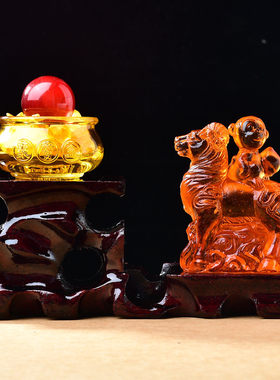 易明开居白泽封侯宝吉懿水琉璃摆件属蛇2026马年吉祥物办公室客厅