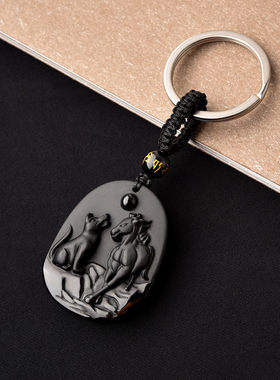 2026年属虎吉祥物吊坠虎马狗生肖三合挂件犬马护岁男女项链钥匙扣