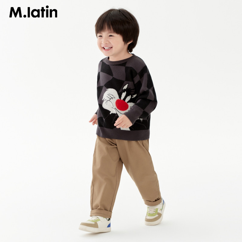 【商场同款】马拉丁童装裤子秋装男小童趣味装饰梭织长裤