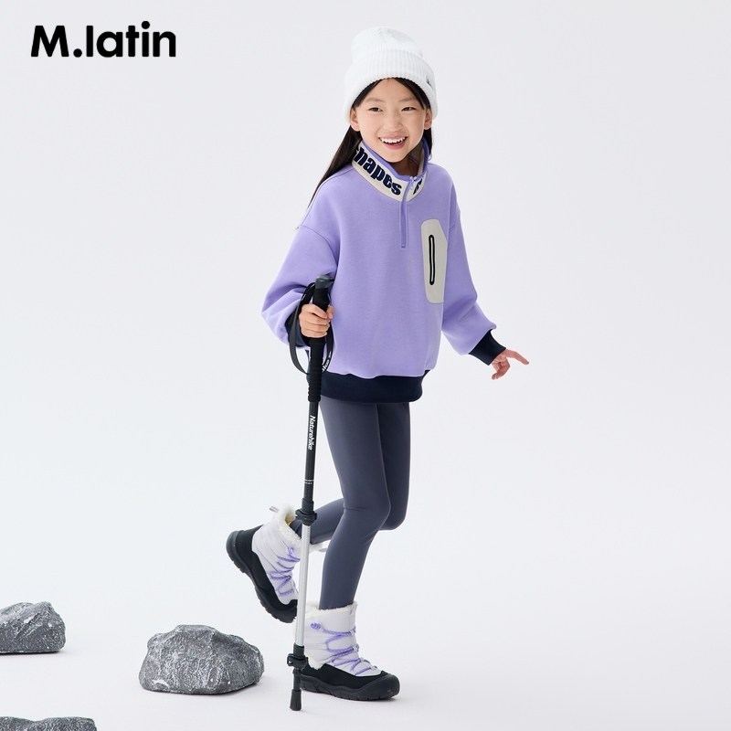 马拉丁童装儿童裤子冬新款女大童拼色趣味印花温暖德绒打底长裤,淘宝优惠券,粉丝福利购,淘宝优惠卷