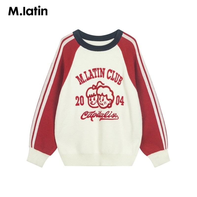 马拉丁童装儿童毛衣24冬新款男女大童学院风复古撞色提花圆领毛衣,淘宝优惠券,粉丝福利购,淘宝优惠卷
