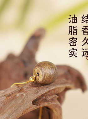 保真海南奇楠沉香吊坠沉水级桶珠老料沉香小众项链转运锁骨链礼物