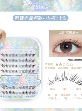 小斜花免胶分段自然拉长假睫毛