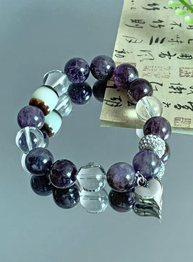 手链女天然紫水晶款单圈时尚饰品