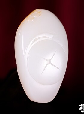 新疆和田玉洒金皮白玉籽玉挂件挂坠吊坠玉雕 吉庆有余28克