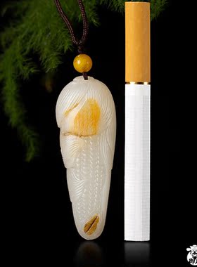 新疆和田玉黄皮白玉籽玉挂件金玉满堂 21.6克吊坠天然玉石