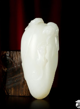 新疆和田玉黄皮白玉籽玉把件家家有福发财 94.3克