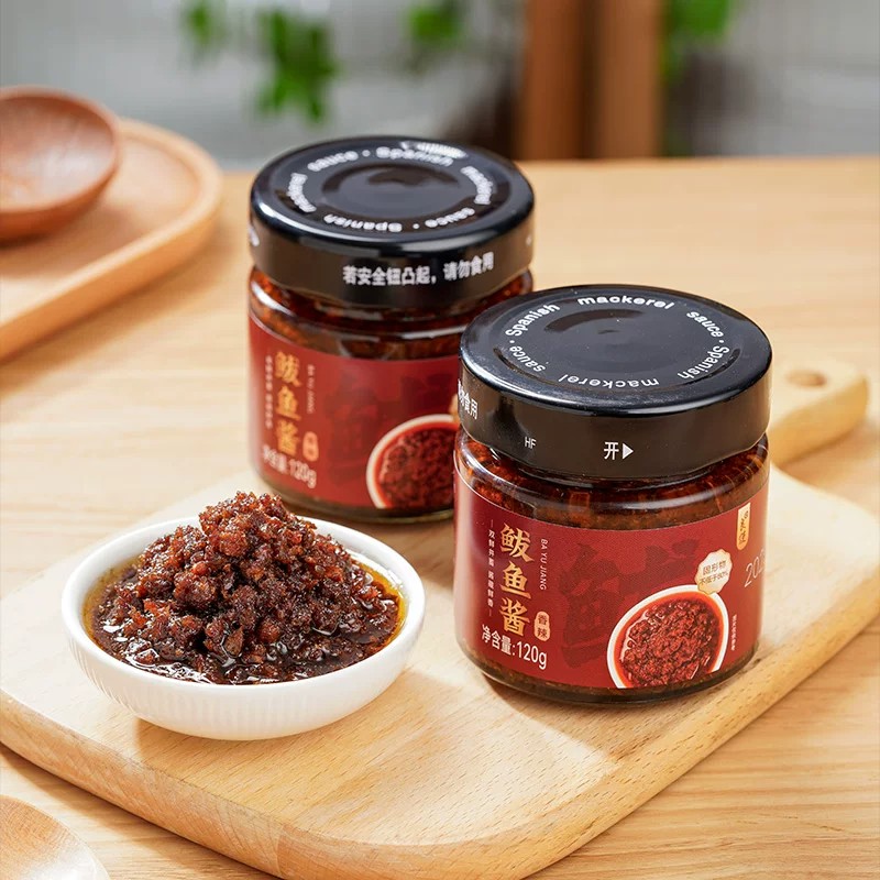 青岛特产鲅鱼酱120克/瓶即食拌面酱蘸酱香辣海鲜酱下饭咸菜酱特产