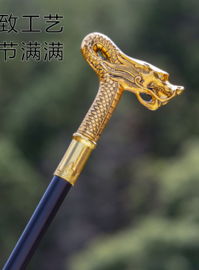 龙头手杖剑犀牛不锈钢防滑拐杖剑