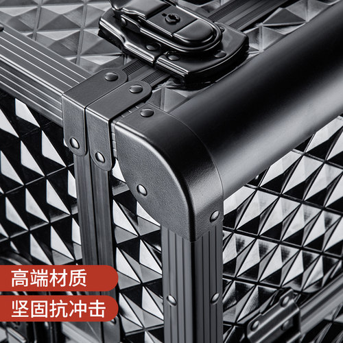 妆百纳大号拉杆化妆箱专业跟妆师美甲箱外出大容量美发纹绣工具箱 - 图0
