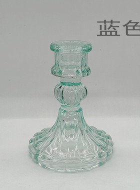 欧式简约玻璃蜡烛台创意摆件