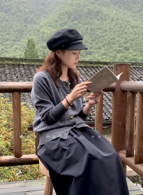 皮条铆扣报童帽日系秋冬羊毛呢