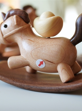 原木马上有钱摆件JOE可爱