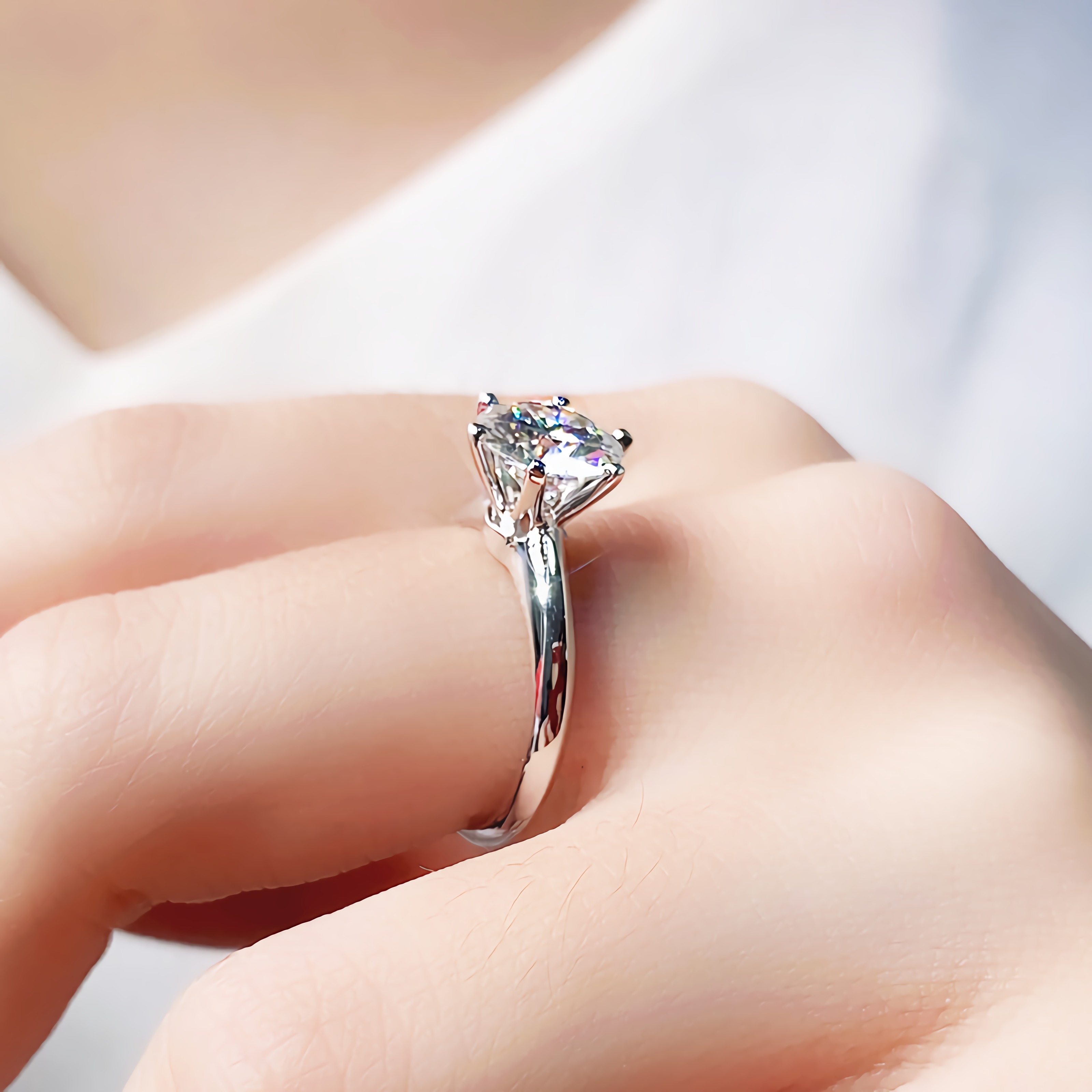 人造钻石婚戒定制求婚订婚克拉钻戒 金钻石戒指女培育钻石 18K HPHT 人造钻石婚戒定制求婚订婚克拉钻戒 金钻石戒指女培育钻石 18K HPHT