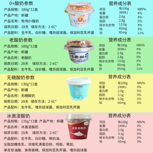 新疆西域春老酸奶原味碗装坚果谷物益生菌浓缩12盒儿童早餐不添加 - 图1