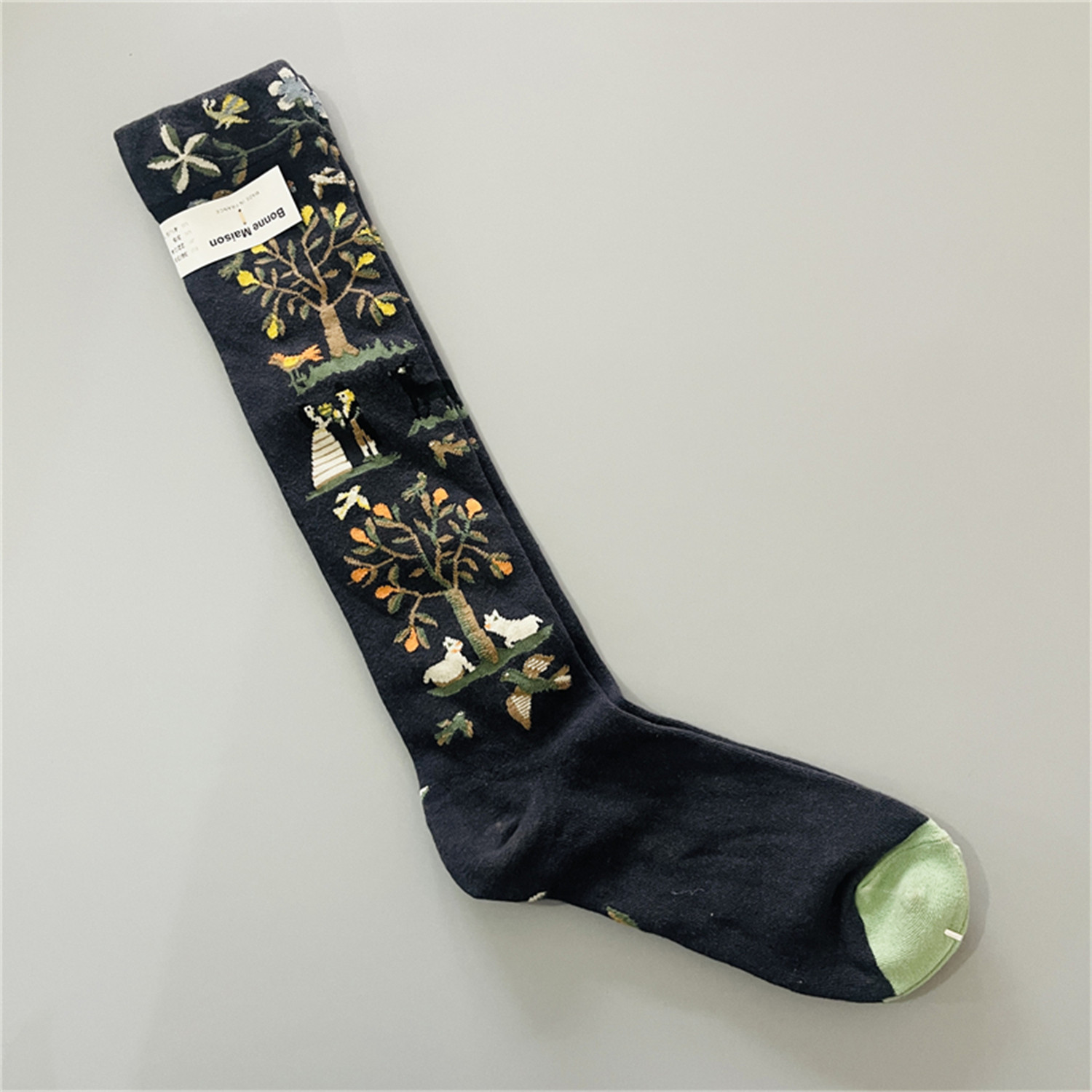 法国小众长筒袜趣味油画风女士四季款多巴胺彩色小腿袜网红潮袜子,淘宝优惠券,粉丝福利购,淘宝优惠卷