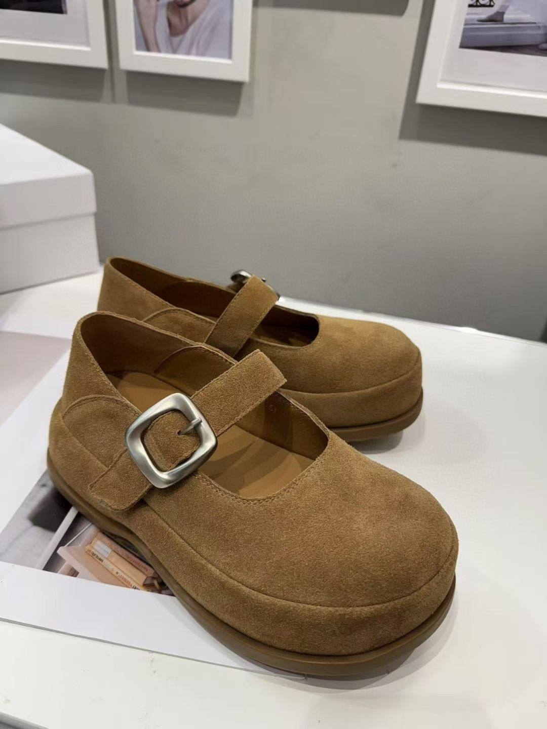 18年老店欧货2026春季新款时尚真皮一字带平底休闲百搭乐福女潮鞋,淘宝优惠券,粉丝福利购,淘宝优惠卷