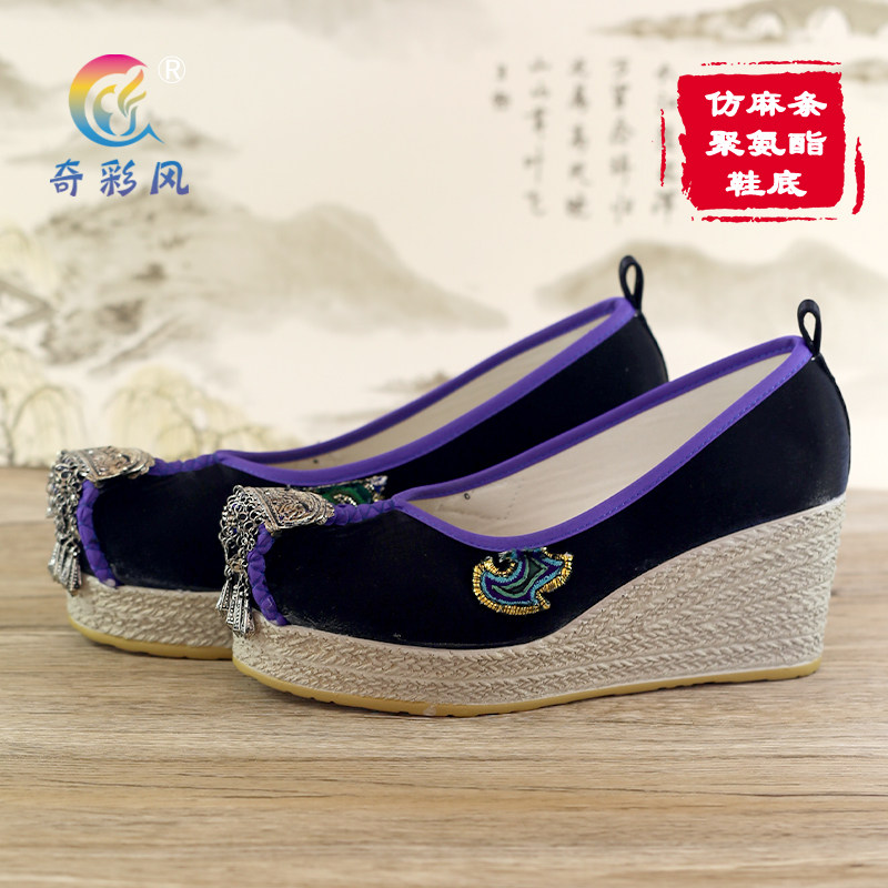 民族风女鞋春款云南绣花鞋女改良汉服鞋原创古装鞋女高跟鞋布鞋女,淘宝优惠券,粉丝福利购,淘宝优惠卷