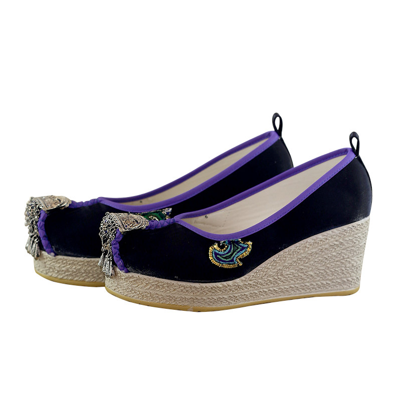 民族风女鞋春款云南绣花鞋女改良汉服鞋原创古装鞋女高跟鞋布鞋女,淘宝优惠券,粉丝福利购,淘宝优惠卷