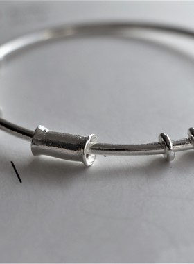 月如银原创足银999纯手工手镯