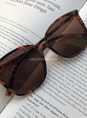 STB 超复古版型法式超大方框玳瑁框墨镜UV400太阳眼镜 遮脸显脸小