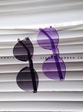 高端摩登无框一体透明有色镜片