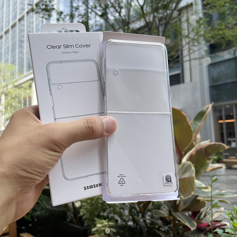 未拆封适用于三星ZFlip4手机壳W23flip保护套折叠屏透明原装保护壳简约透明正品Galaxy ZFlip4小清新男女外壳