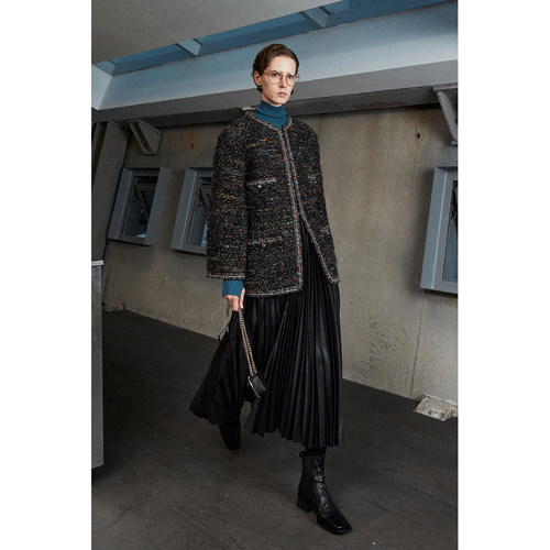 MRS Studios 法国SCOP&英国Linton高定埃及系列重工黑彩小香外套 - 图0