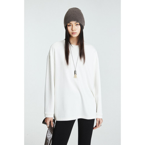 MRS Studios 秋冬内搭Bi入classic系列圆领长袖磨毛加绒T恤 暖暖T - 图1