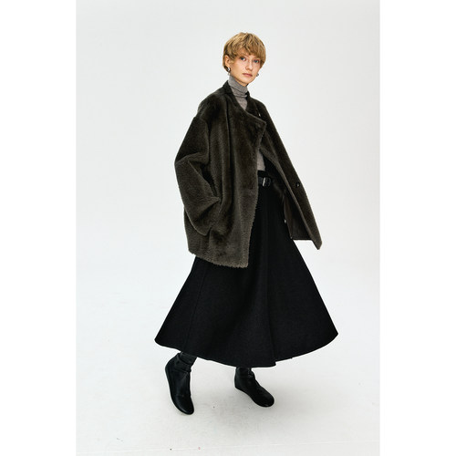 MRS Studios法国进口livarot小美丽奴绵羊皮毛一体两面穿皮草外套 - 图3