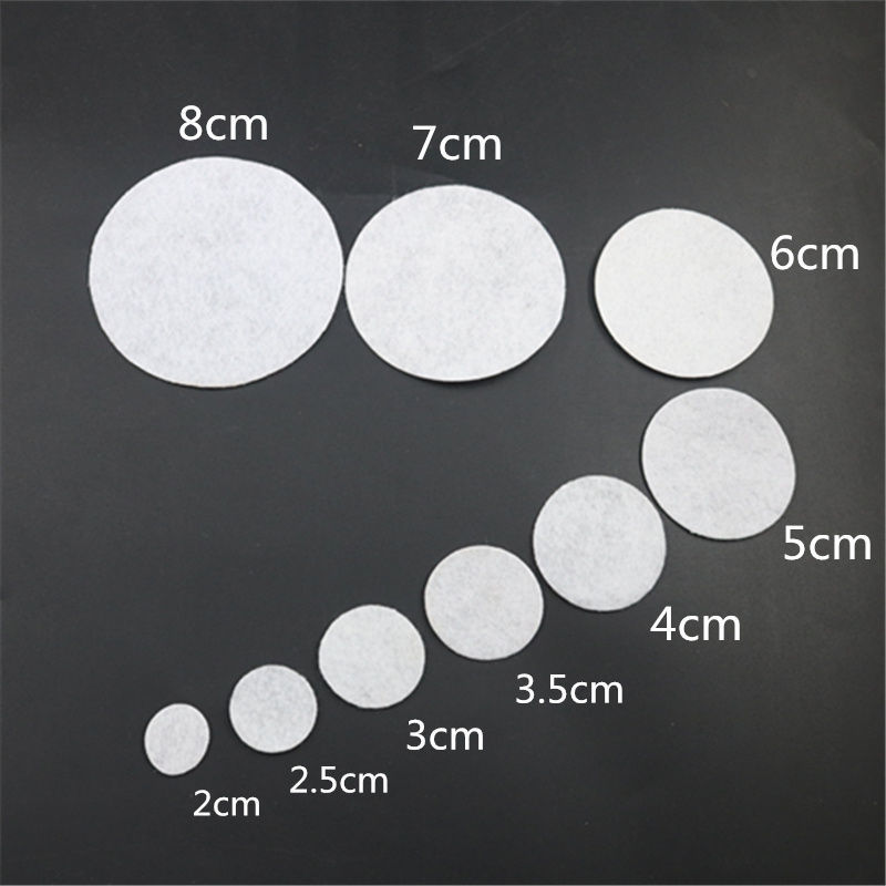 白色1mm厚1.5-10cm不织布圆片无纺布垫片DIY辅料饰品配件发饰底托 - 图0
