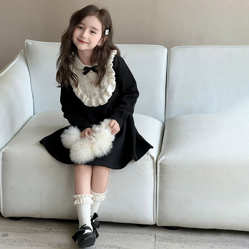 女童小香风连衣裙秋季新款儿童小女孩娃娃领裙子撞色小香风公主裙,淘宝优惠券,粉丝福利购,淘宝优惠卷