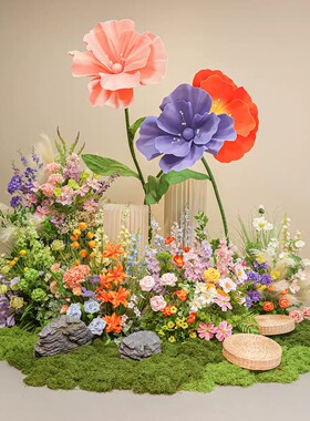 高端莫奈花园仿真花室内阳台景观