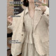 ຊຸດຜ້າປ່ານ jacquard ຮູບແບບຊ້ໍາ shawl collar shawl collar toothpick pleat shirt collar vest ສິ້ນດອກ