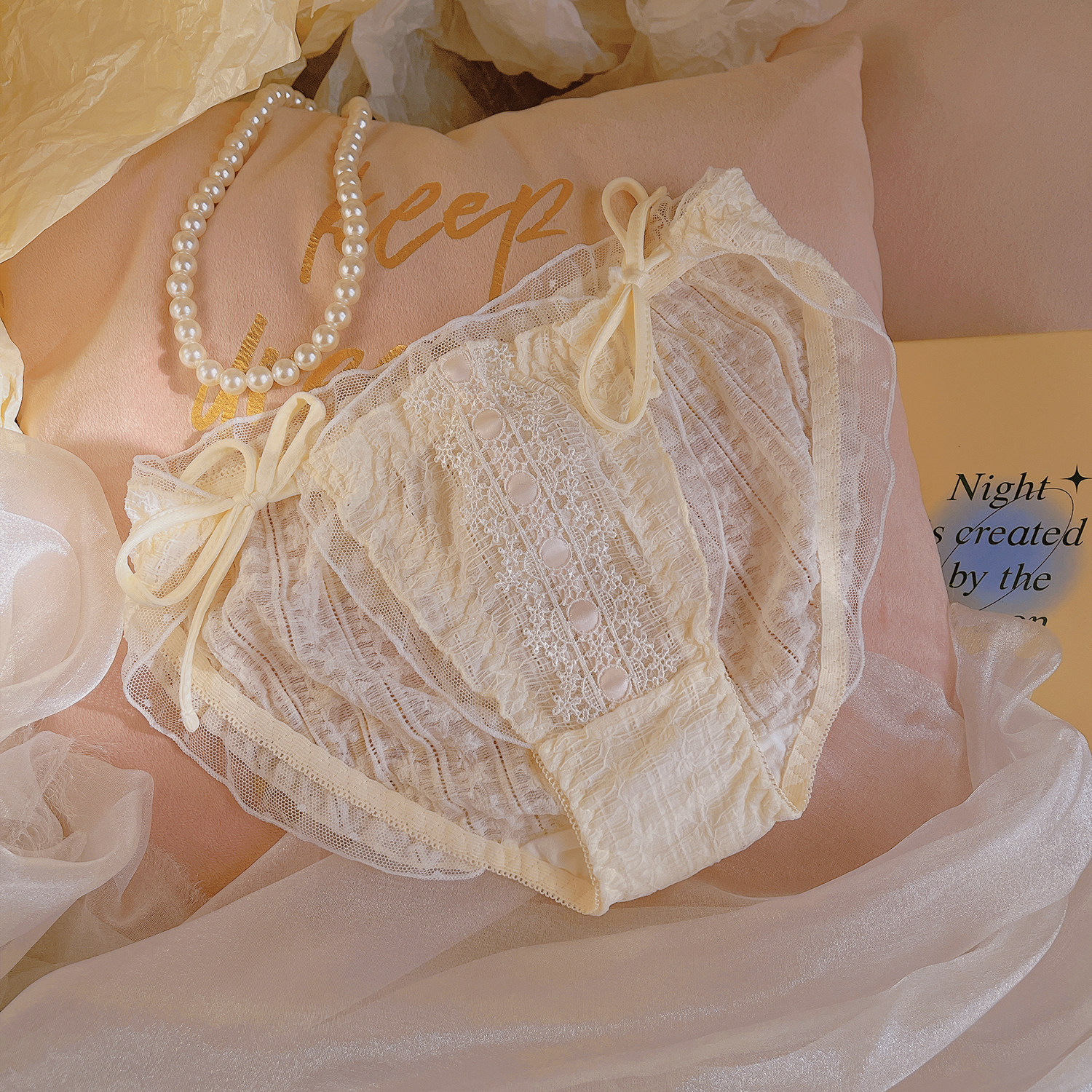 星之少女~法式高开叉女夏季薄款系带女生性感蕾丝纯欲风女士内裤,淘宝优惠券,粉丝福利购,淘宝优惠卷