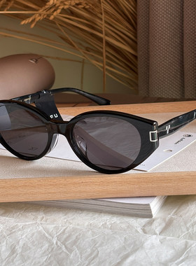 逸夫太阳镜复古猫眼墨女ins风