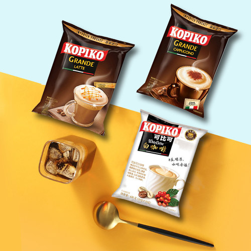 印尼进口可比可卡布奇诺咖啡意式拿铁速溶3合1原味白咖啡 - 图1