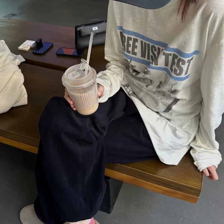 实体现货 Epide Prefab 灯芯绒极简老钱松弛垂感直筒休闲长裤 - 图2